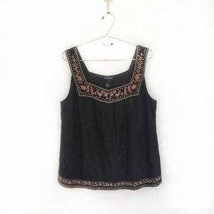 Lucky Brand - Square Neckline Embroidered Tank